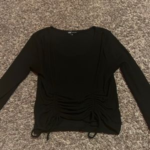 YMI Black Drawstring Top